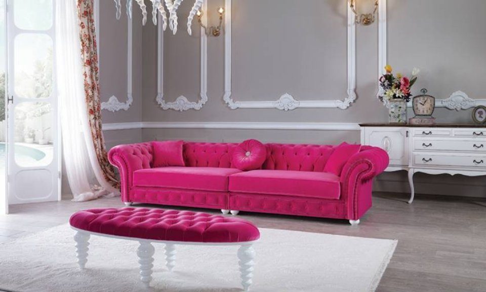 Design JVmoebel Couch 275 Chesterfield-Sofa, Sofa cm 5 Sofa Sitzer Chesterfield