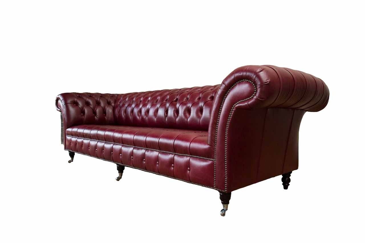 JVmoebel Rotes Chesterfield Sofa Sofa 4 Sitzer Couch Luxus, Made Europe in Designer