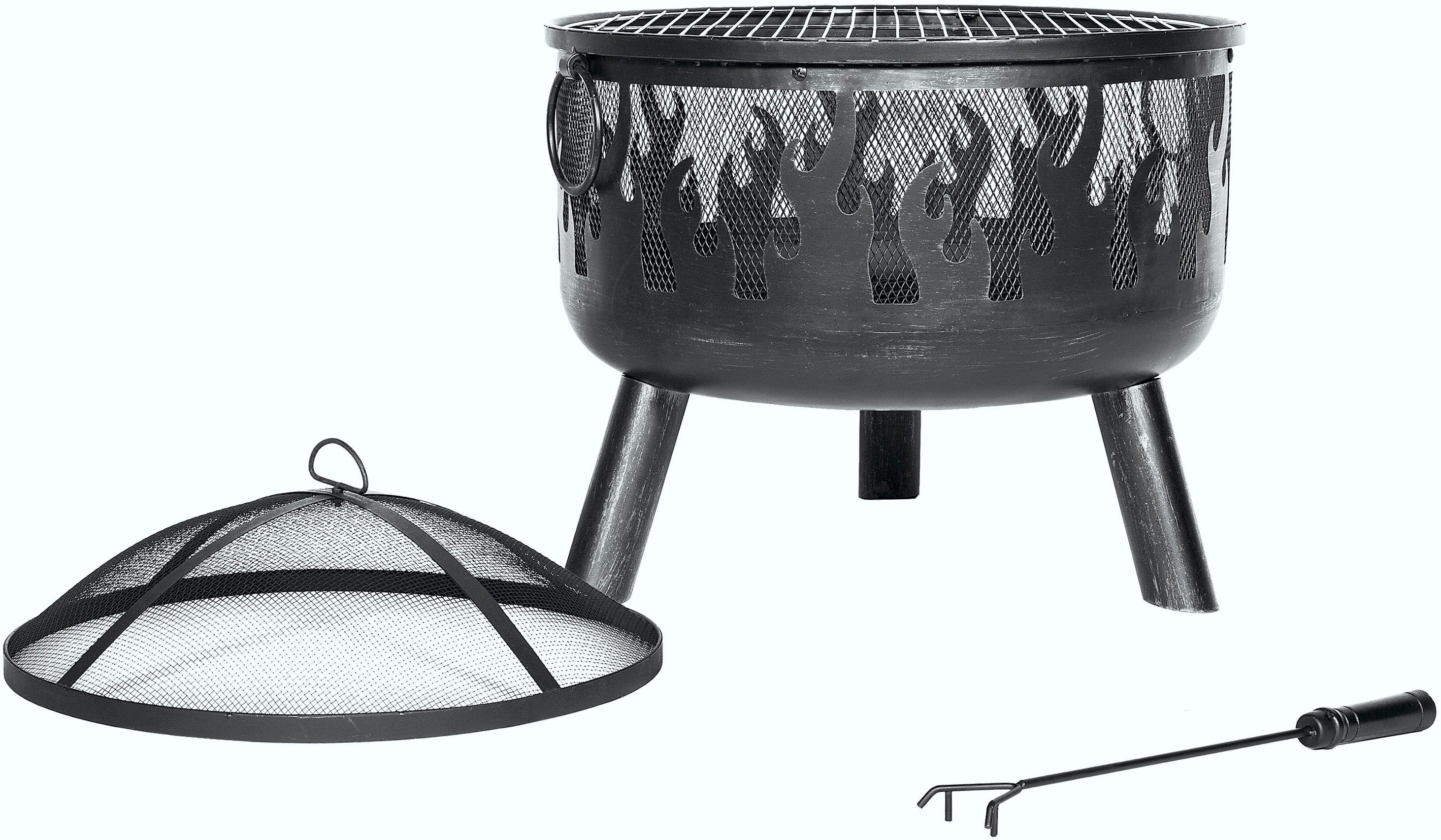 Buschbeck Feuerschale Faya, ØxH: 53x55 cm, mit Funkenschutzhaube und Grillrost
