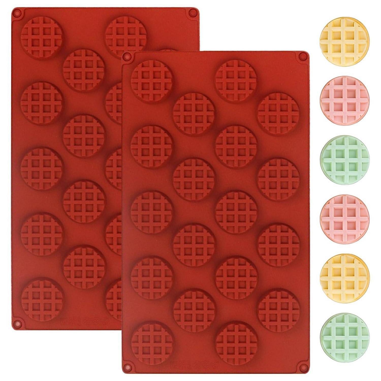 LuxusKollektion Silikonform Silikon Waffelform Set 2 Stk. Rot