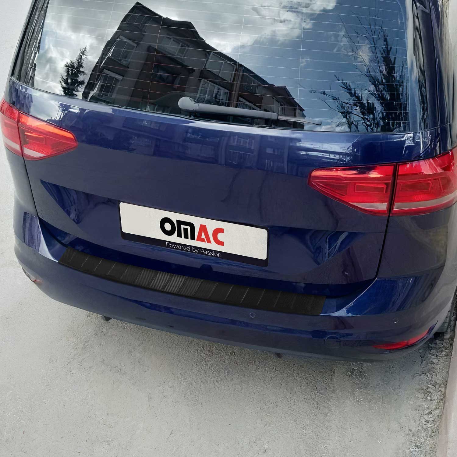 OMAC Ladekantenschutz für VW Touran 2015-2025 Edelstahl Kohlefaserfolien, Zubehör für VW Touran 2015-2025, Langlebig,Einfache Reinigung,Einfache Installation,Rostbeständig