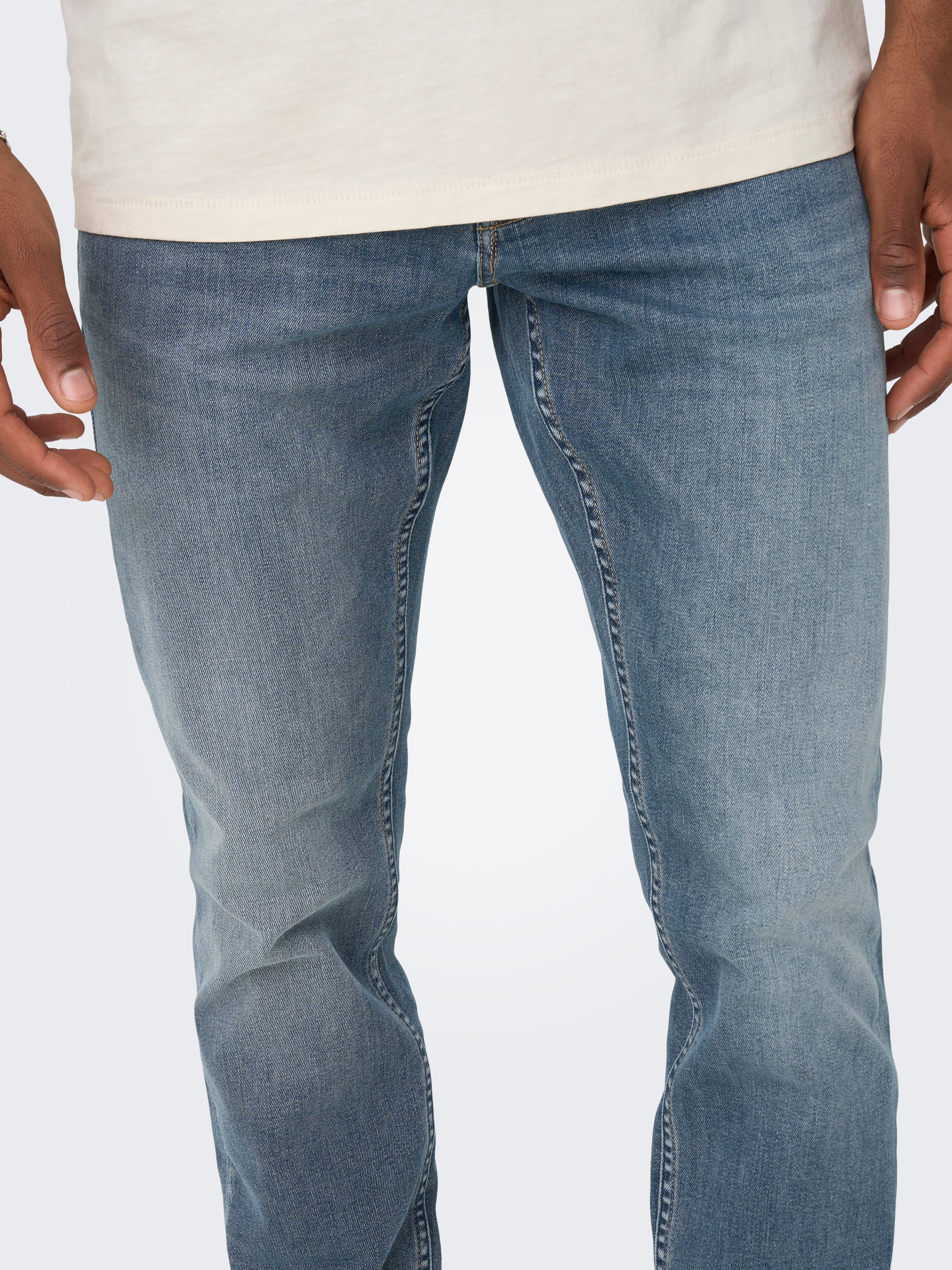 ONLY & SONS Slim-fit-Jeans OS ONSLOOM SLIM BLUE GREY 40 mit Destroyed Effekt