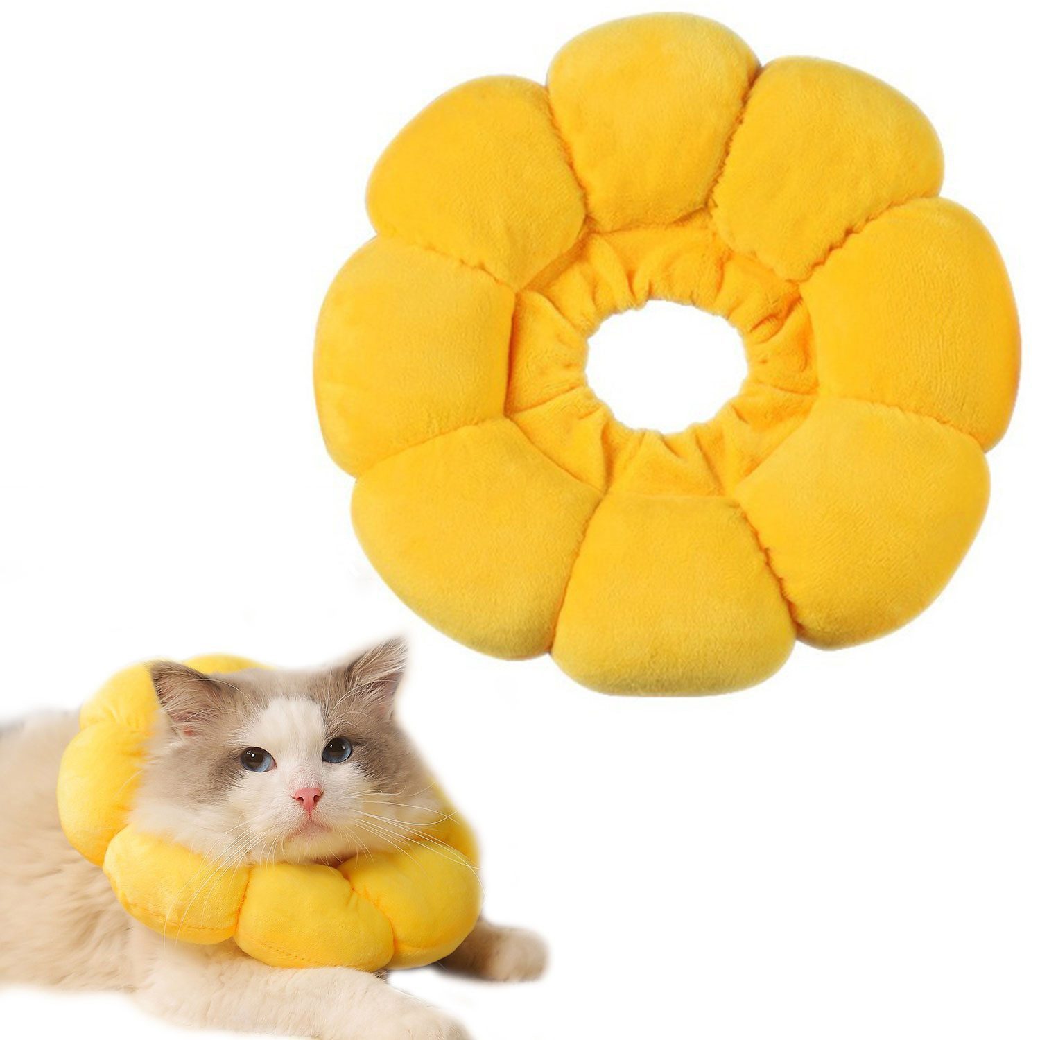 FELIXLEO Haustierklappe Halskrause Katze Einstellbar Halsband Weich Halskragen Hund