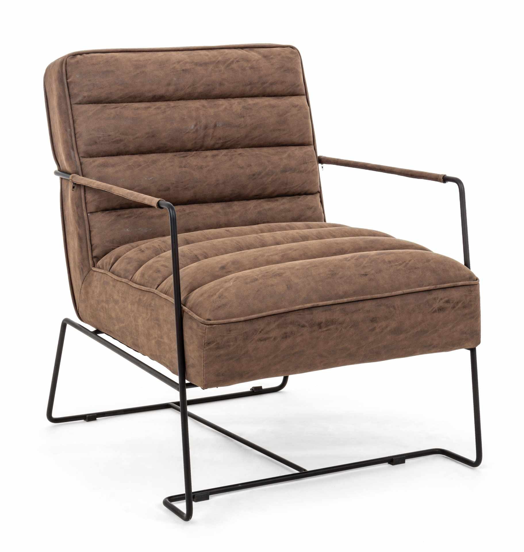 Bizzotto Sessel Brianna aus Kunstleder, Braun