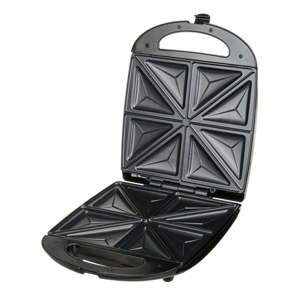 Camry Sandwichmaker CR 3023 Sandwichtoaster für 8 Dreieck-Sandwiches, 4 große Toasts, 1500 W, XL-Sandwich-Maker, Antihaftplatten, Kontrollleuchten, Schwarz