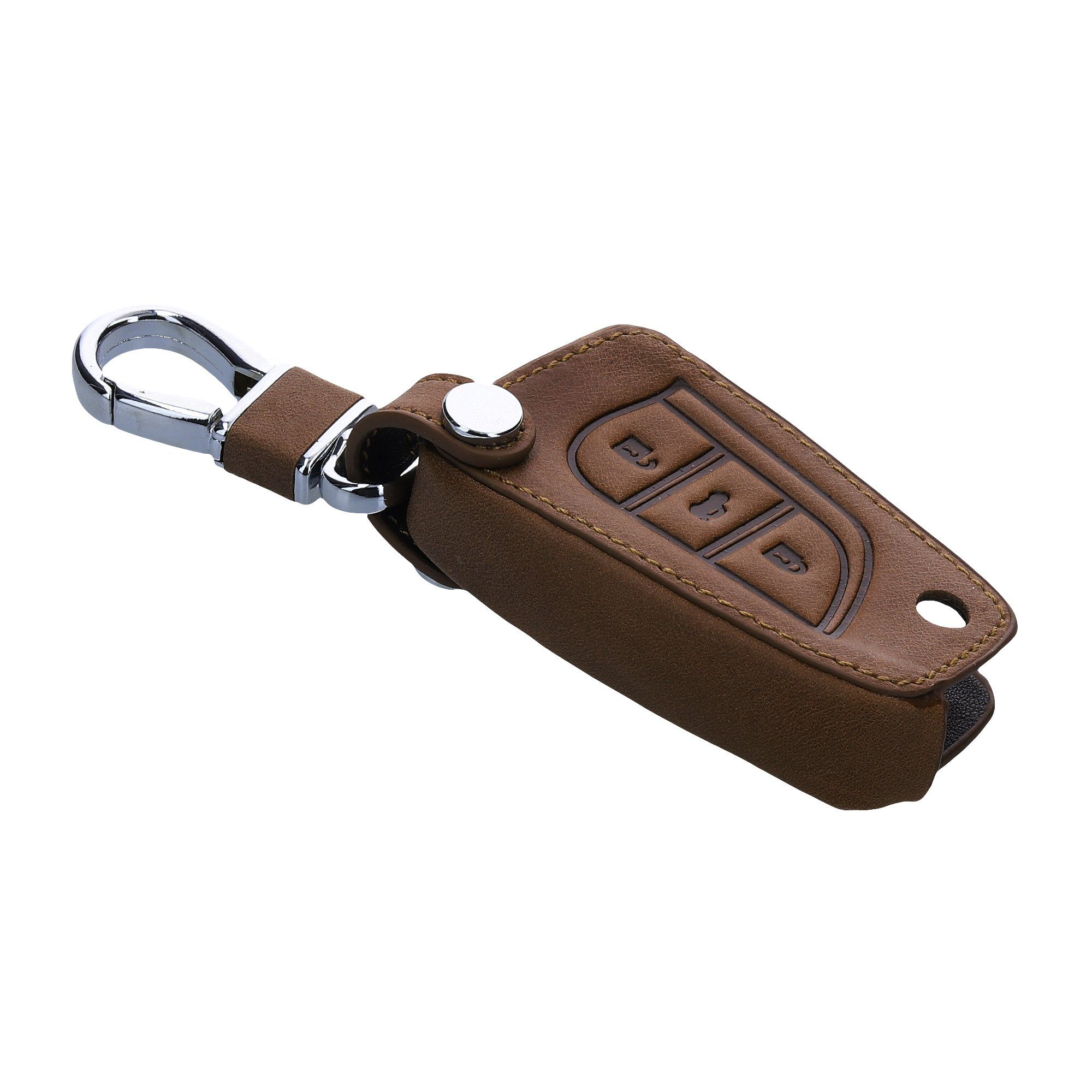 Schlüssel kwmobile Kunstleder Schlüsselhülle Hülle Autoschlüssel für Cover Dunkelbraun Case Schlüsseltasche Toyota,