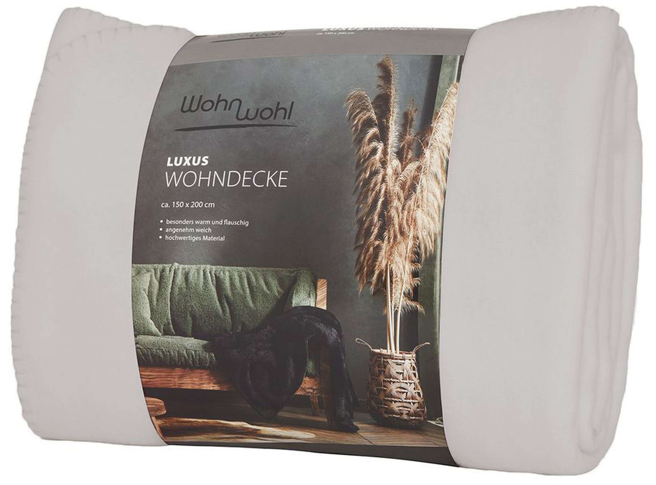 Outdoordecke Kuscheldecke Wohndecke 150x200 cm Hellgrau Indoor Outdoor, MR.DEKO, Weiche kuschlige Wohndecke atmungsaktiv, wetterbeständig