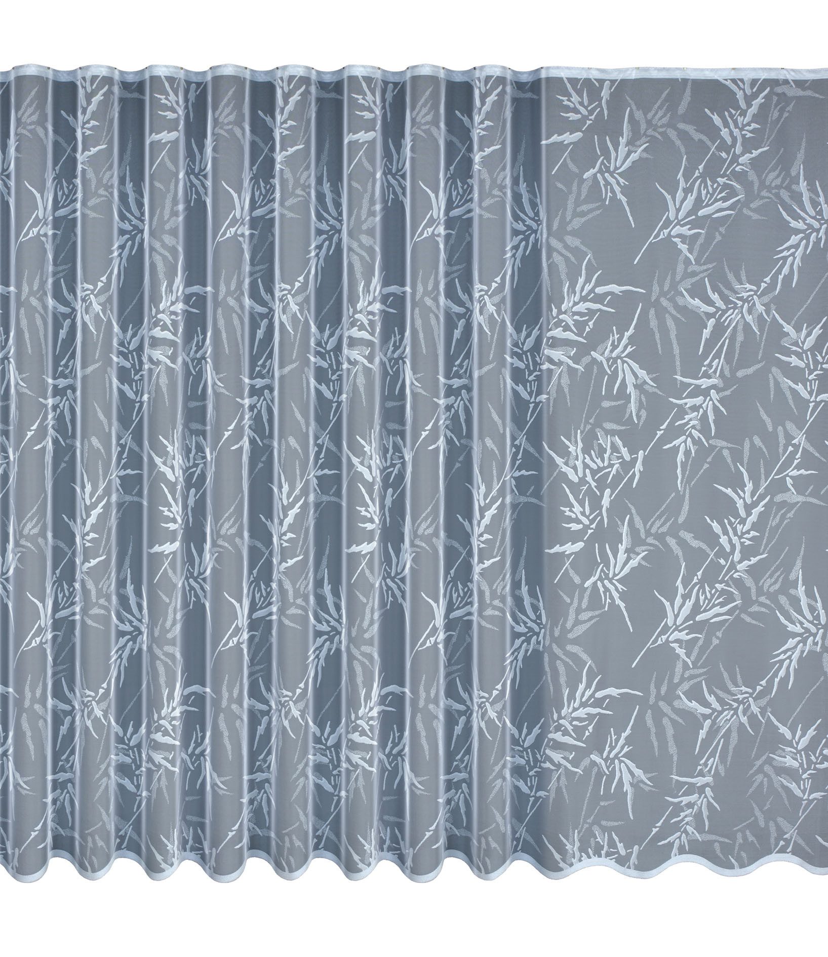 QBTEXTIL Gardine Bambus Blätter Weiß (1 St), Kräuselband, Bambus Blätter Mu günstig online kaufen