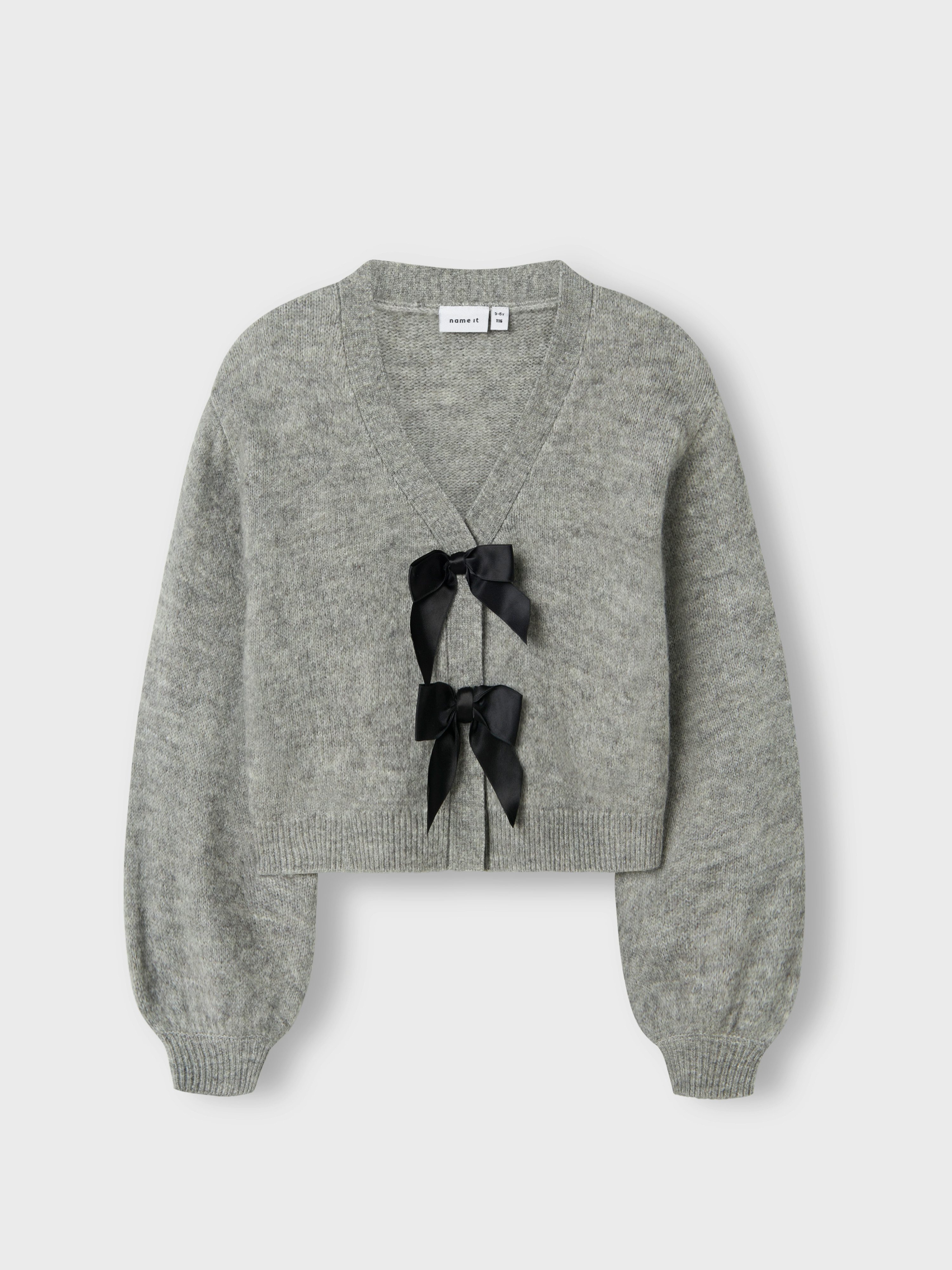 Name It Strickjacke NKFRINA LS KNIT CARD NOOS Materialmix, regular fit, Schleifen Details