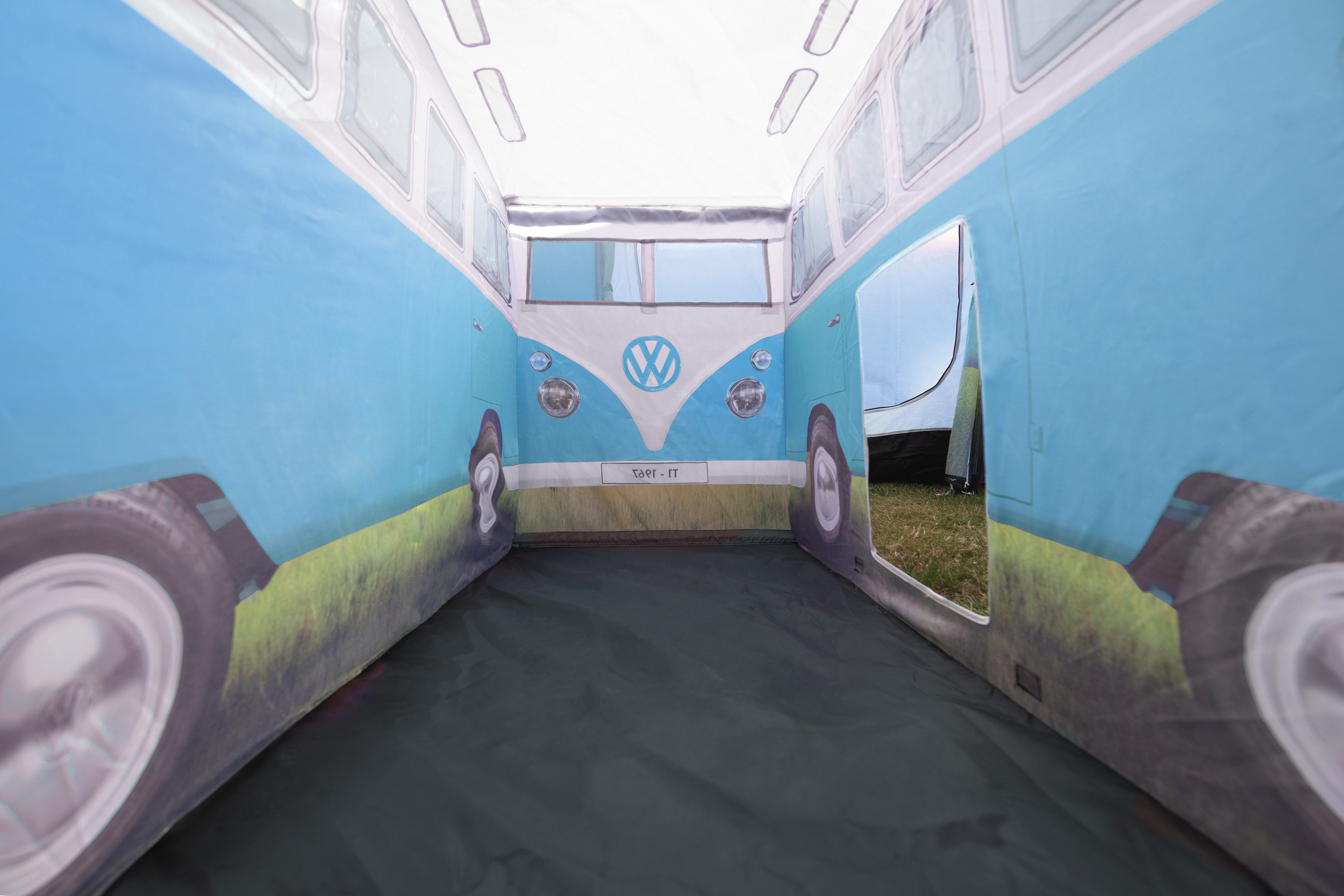 VW Collection by BRISA Spielzelt Volkswagen Pop-Up-Zelt im T1 Bulli Bus Design 165 cm (Komplettset mit klarer Anleitung, 1) Kinderzelt mit Fenstern