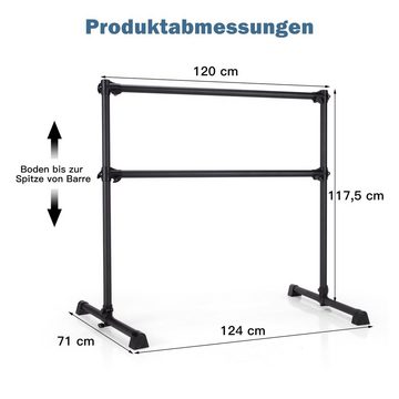 COSTWAY Balancetrainer Ballettstange, 17 - 117,5cm höhenverstellbar