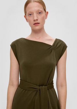 s.Oliver BLACK LABEL Minikleid Kurzes Kleid mit Knoten-Detail Kontrast-Details