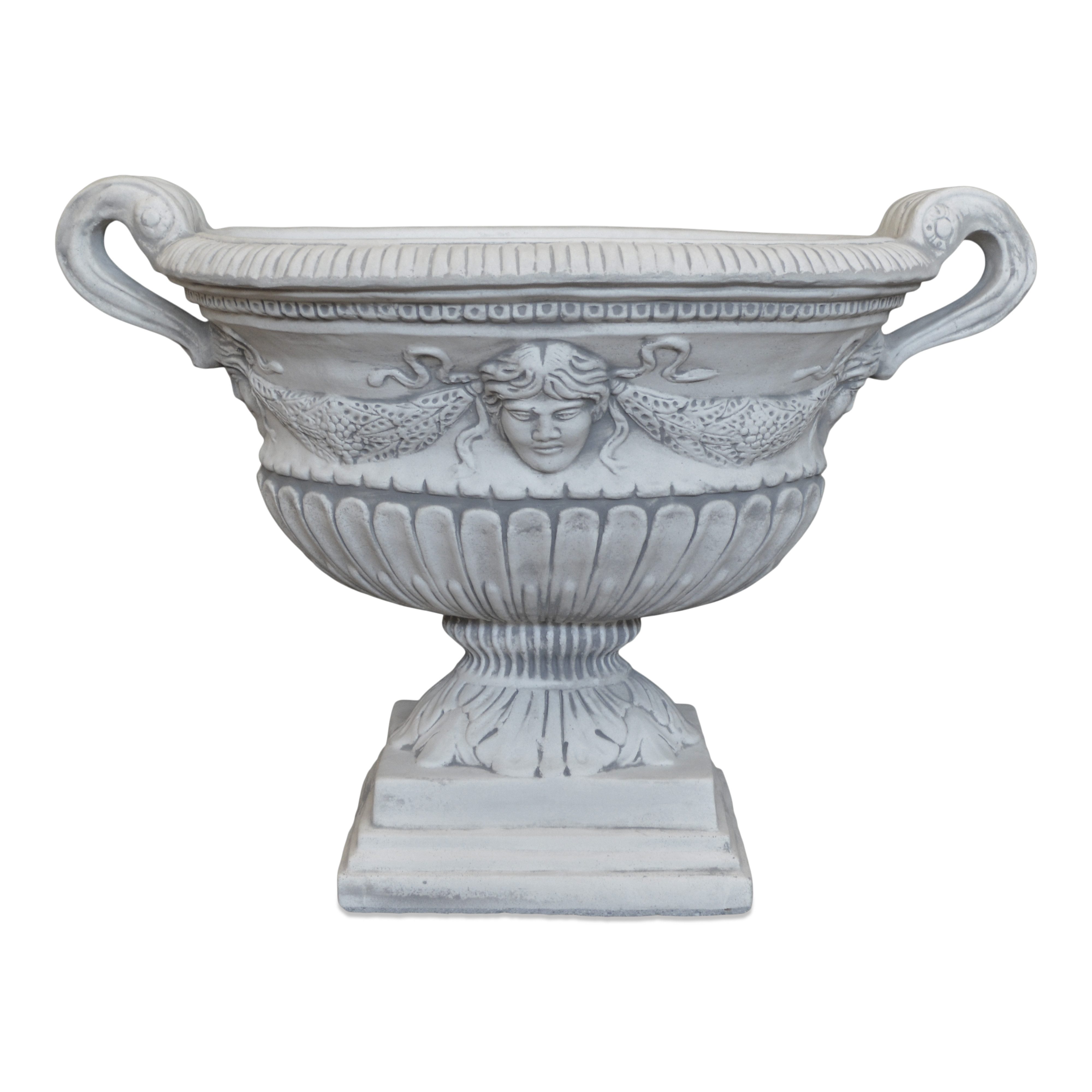 gartendekoparadies.de Pflanzschale Barock Pflanztrog Steinguss 34 Liter 54 cm 59 kg, Frostsicher
