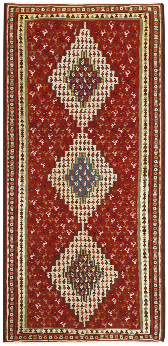 Orientteppich Kelim Fars Senneh 137x287 Handgeknüpfter Orientteppich, Nain Trading, rechteckig, Höhe: 4 mm