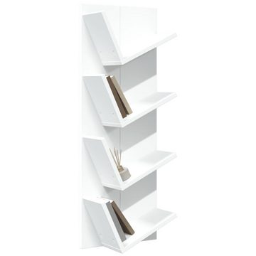 vidaXL Regal Wand-Bücherregal mit 4 Fächern Weiß 33x16x90 cm, 1-tlg.