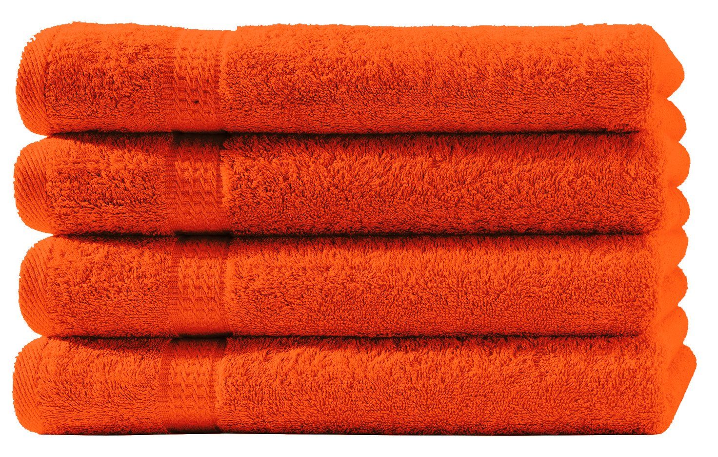 One Home Duschtücher Royal, Frottee (4-St), mit Bordüre, saugfähig orange