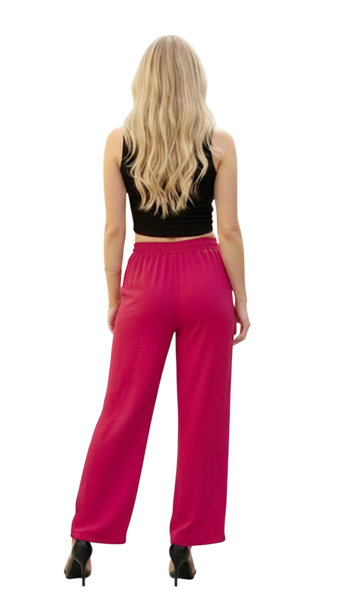 Sa-Lucca Palazzohose Damen Palazzohose / Sommerhose mit bequemem Dehnbund und Bindeband mit elastischem Bund