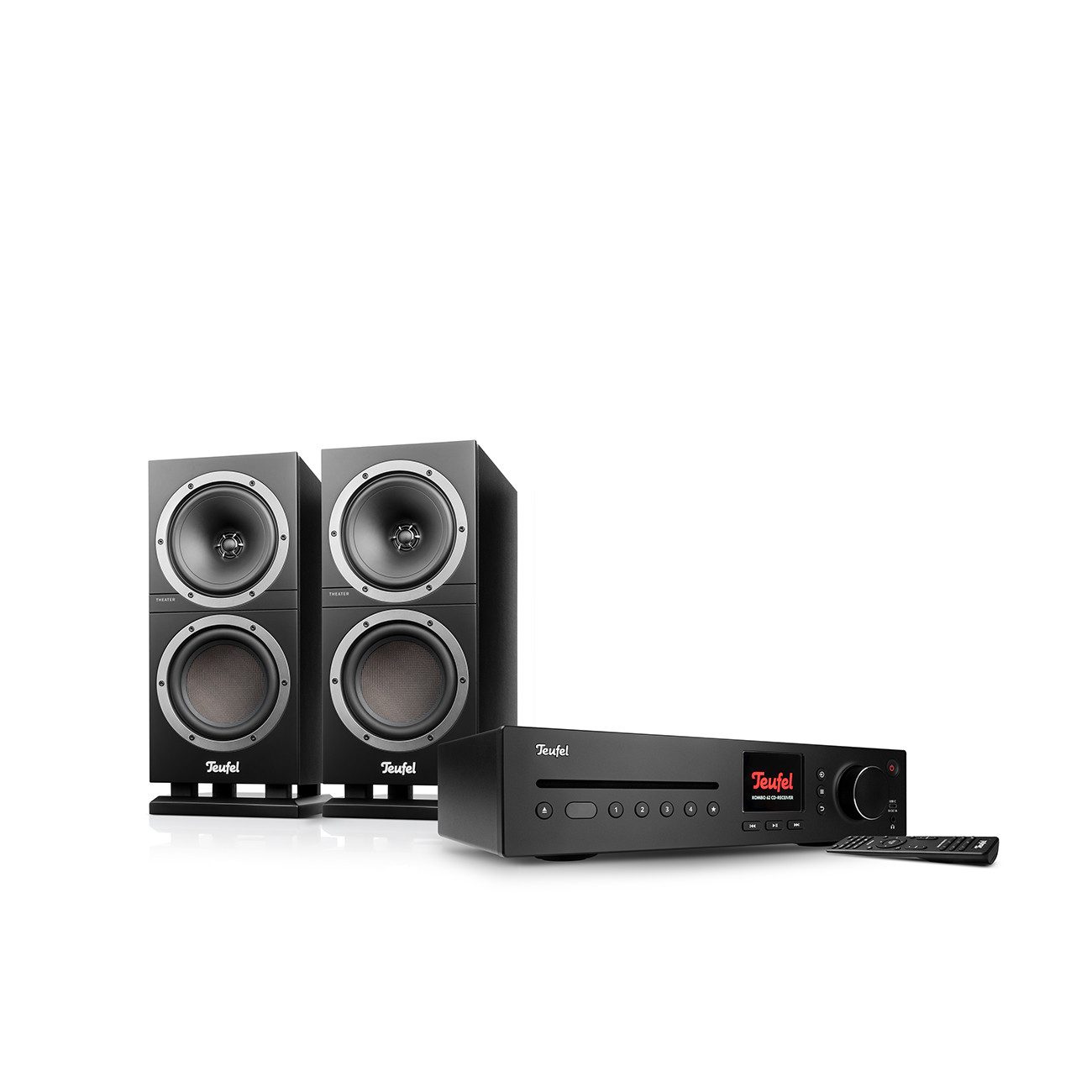 Teufel THEATER 500S KOMBO 2 Wireless Lautsprecher (Bluetooth, Kabel und WLAN, 130 W, Stereokomplettanlage mit CD, Bluetooth, Wifi, LAN, USB, DAB+ Radio)