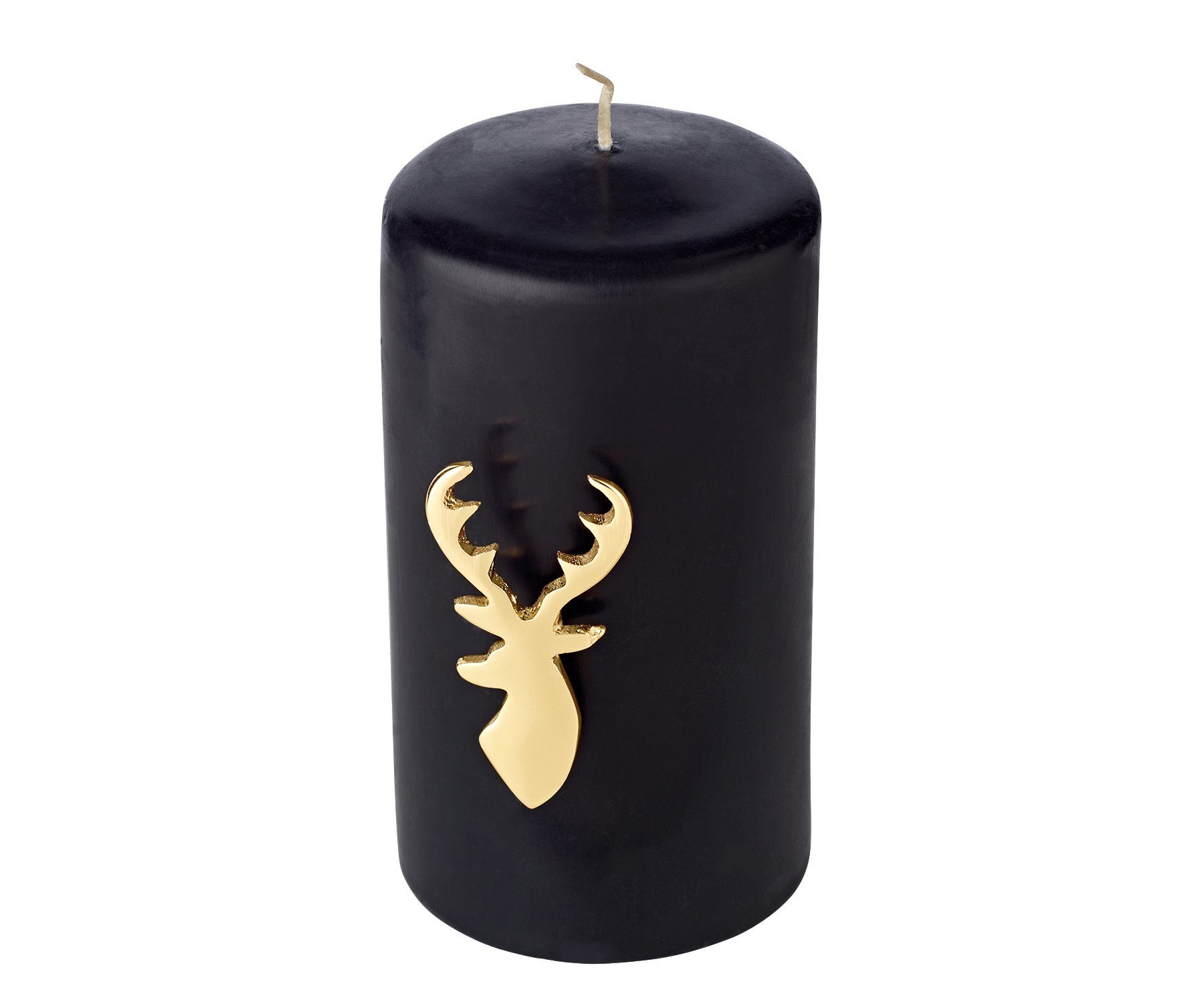 EDZARD Kerzenständer Kerzenpin, 4er-Set, Gold-Optik, Hirsch-Motiv, Aluminium, vernickelt, H 7 cm