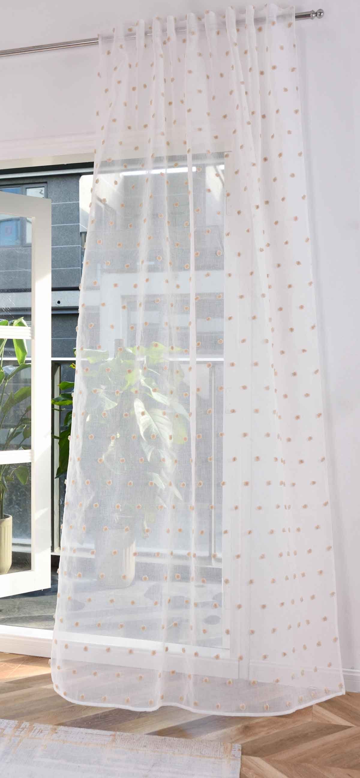 Gardinenbox Gardine (1 St), Multifunktionsband, transparent, Polyester, Pom günstig online kaufen