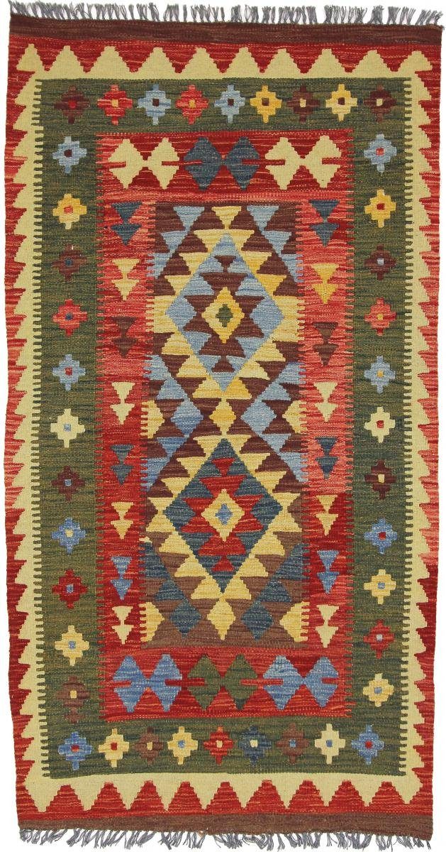 Orientteppich Kelim Afghan 105x199 Handgewebter Orientteppich Läufer, Nain Trading, rechteckig, Höhe: 3 mm