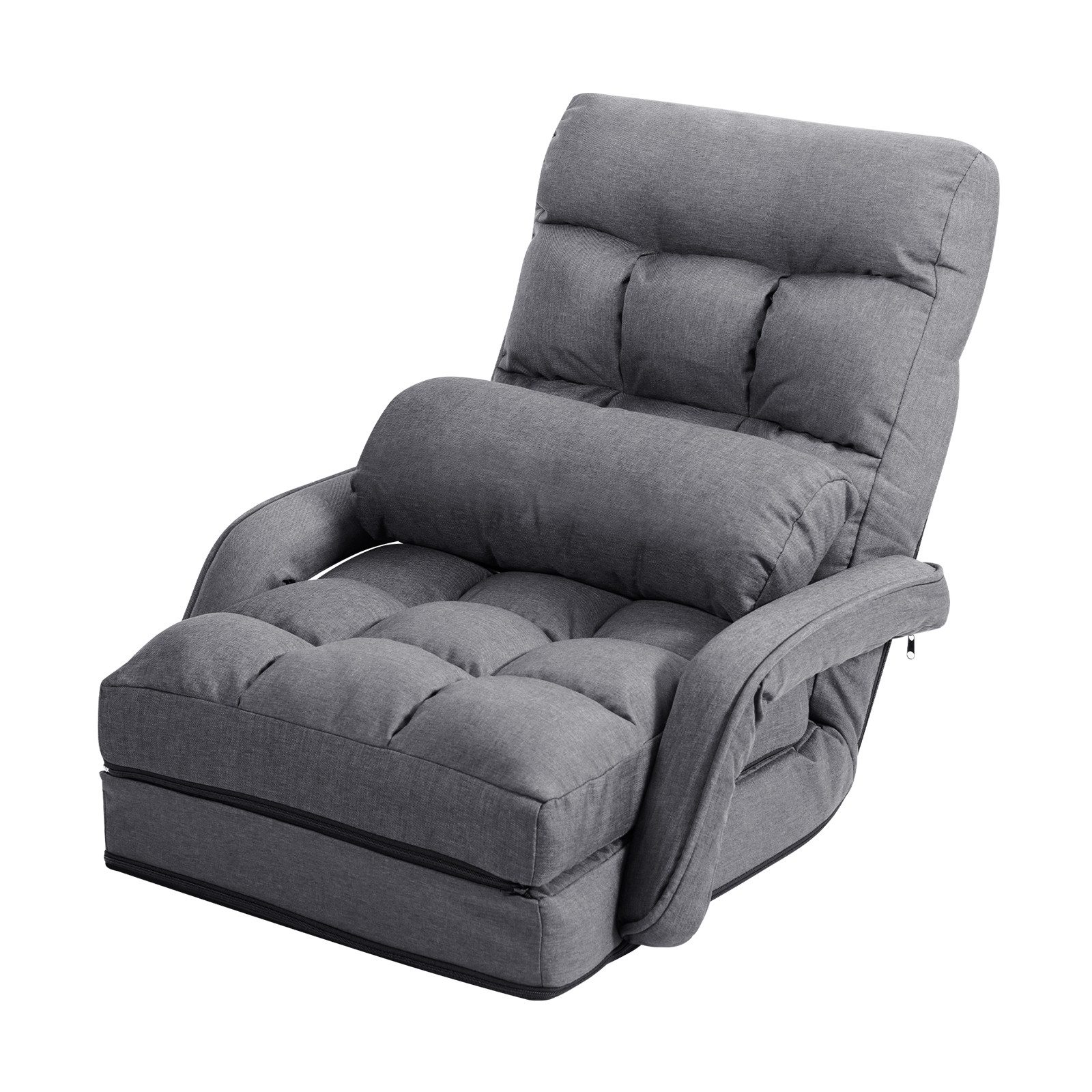 COSTWAY Relaxsessel Liegebett, verstellbar,klappbar,mit Armlehnen&Kissen günstig online kaufen