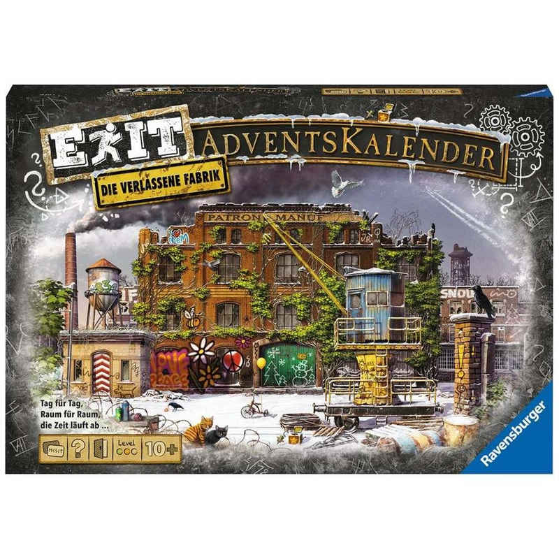 Ravensburger Adventskalender Exit - Die verlassene Fabrik, mit Rätsel, für Kinder ab 10 Jahren