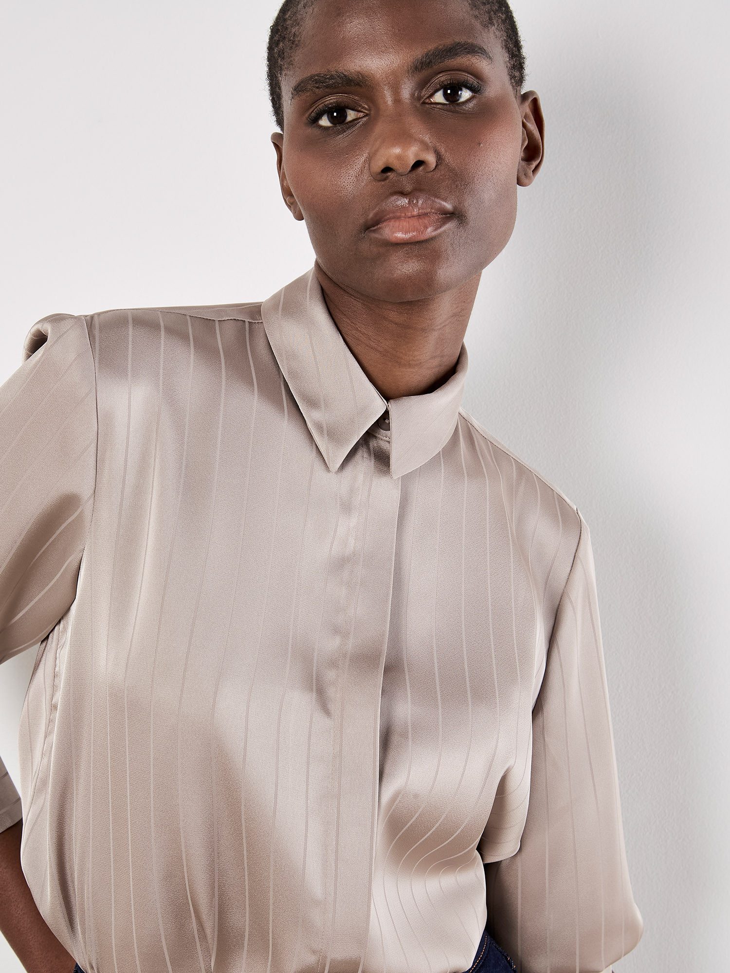 Apricot Satinbluse Satinbluse mit Streifen günstig online kaufen