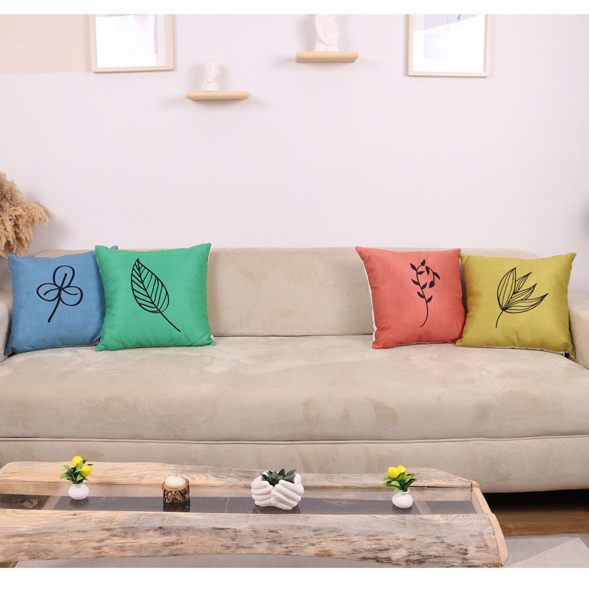 Ekershop Kissenhüllen Dekorative 4er Set COLORS Style Dekokissen Hülle Kissenbezug Kissen, (4 Stück)