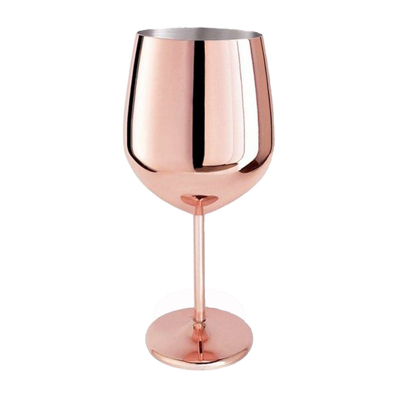 HAC24 Weinglas Weinbecher Weinkelch Rotweinglas Weißweinglas, Edelstahl, Kupferfarben 400 ml