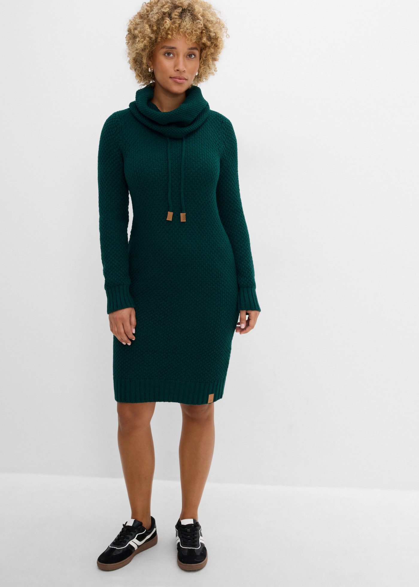 bonprix Strickkleid mit Schalkragen