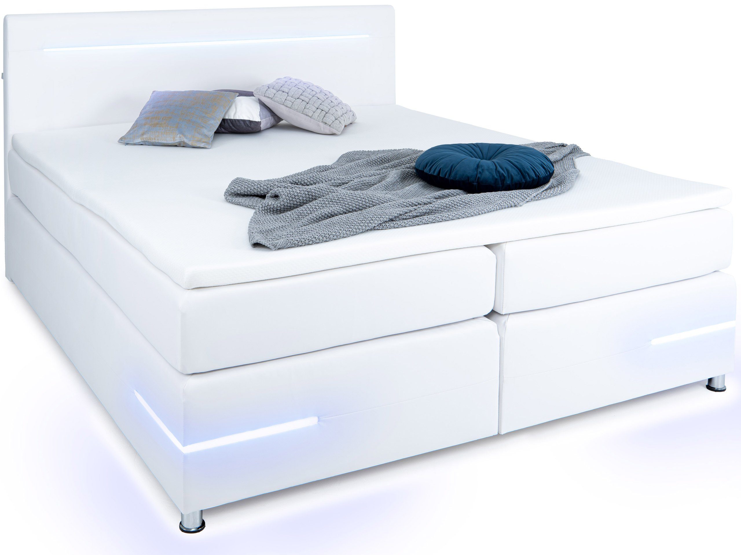 Beleuchtung mit und LED wonello mit Bettkasten wahlweise Daytona, Boxspringbett Topper,