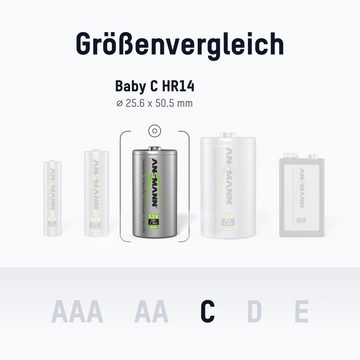 ANSMANN AG Akku C 2500mAh Baby NiMH 1,2V – 1000x wiederaufladbar (4 Stück) Akku 2500 mAh (1.2 V)