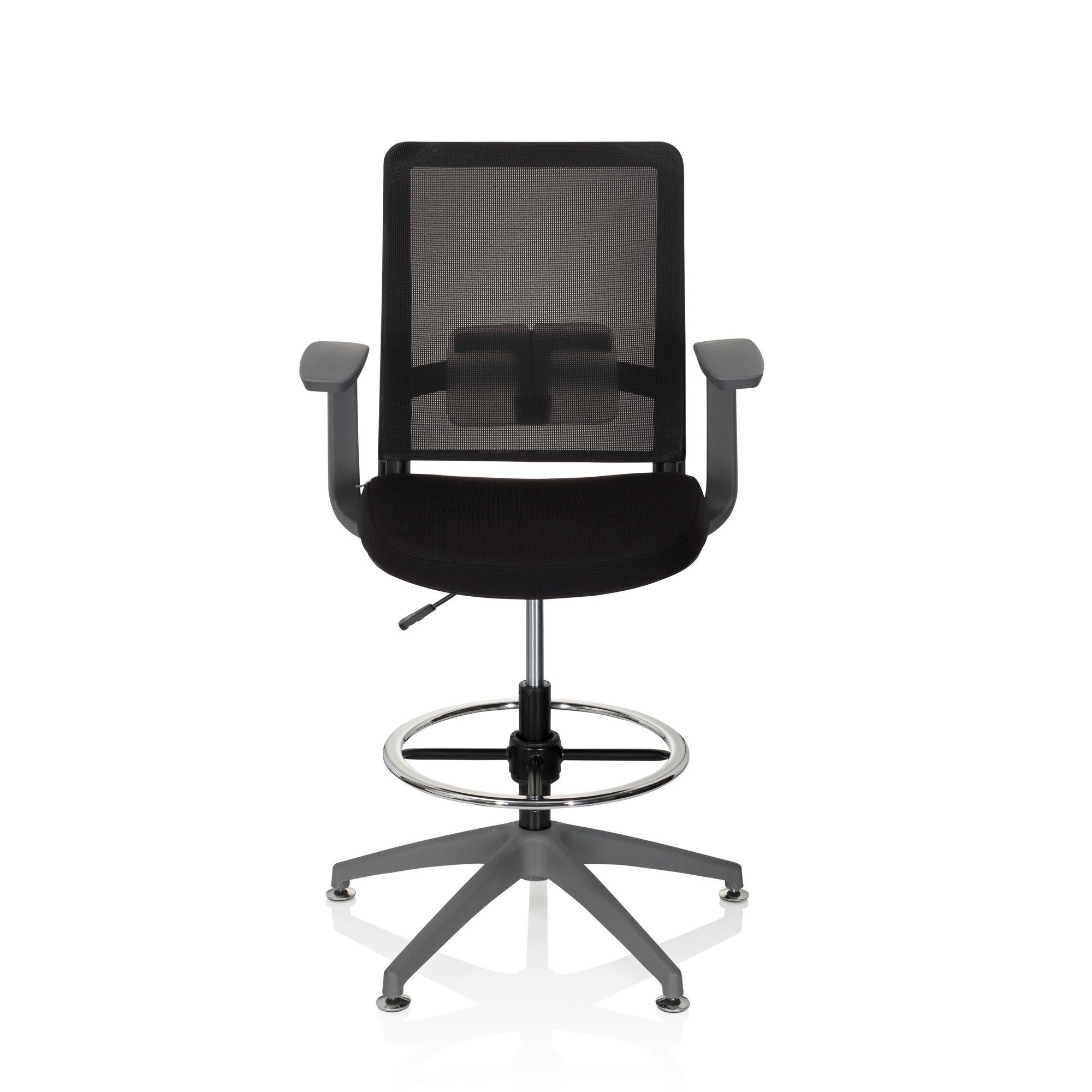 hjh OFFICE Drehstuhl Counterstuhl PURE WORK GREY Stoff/Netzstoff (1 St), Counterstuhl Schwarz