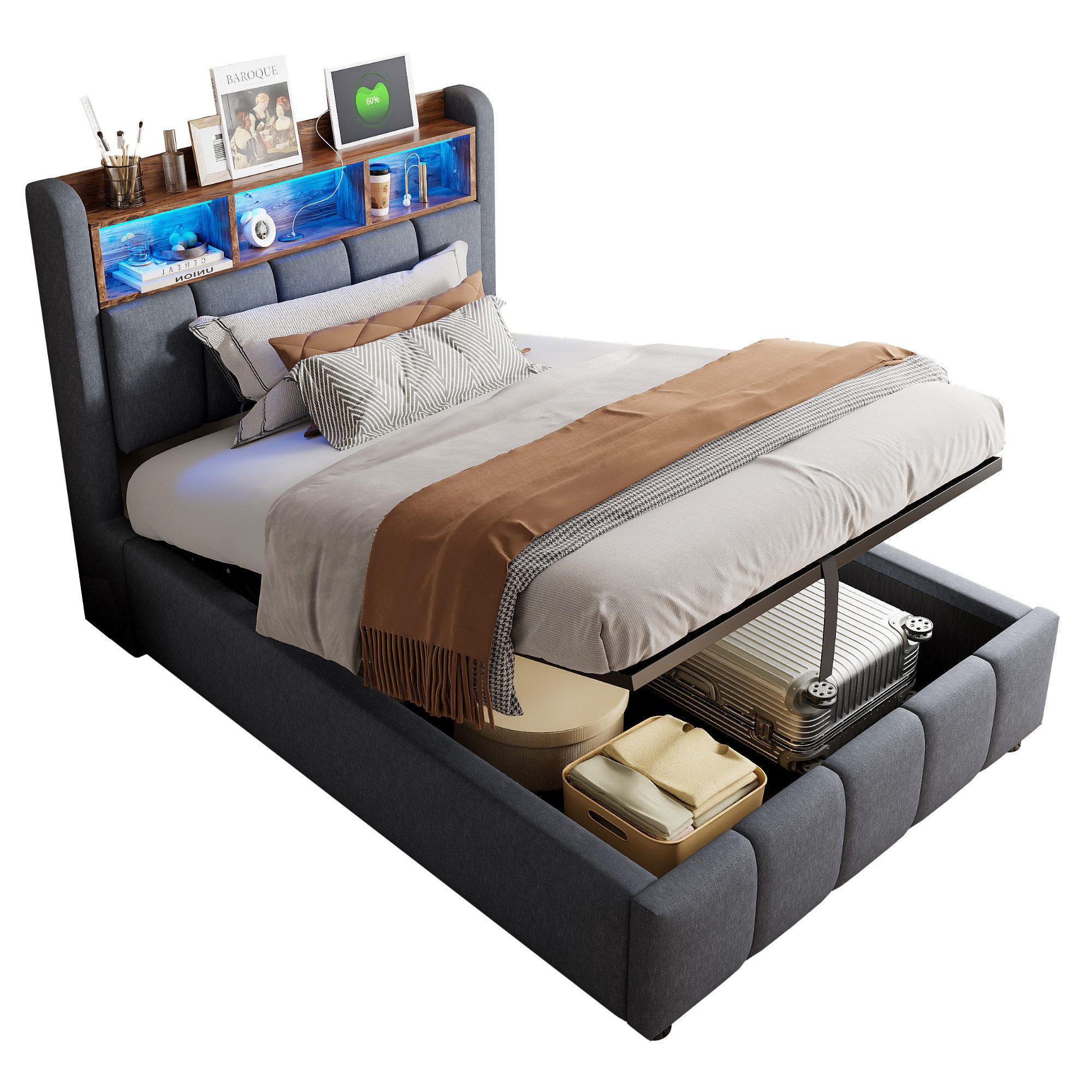 REDOM Polsterbett Doppelbett Jugendbett Gästebett (Polsterbett,mit günstig online kaufen