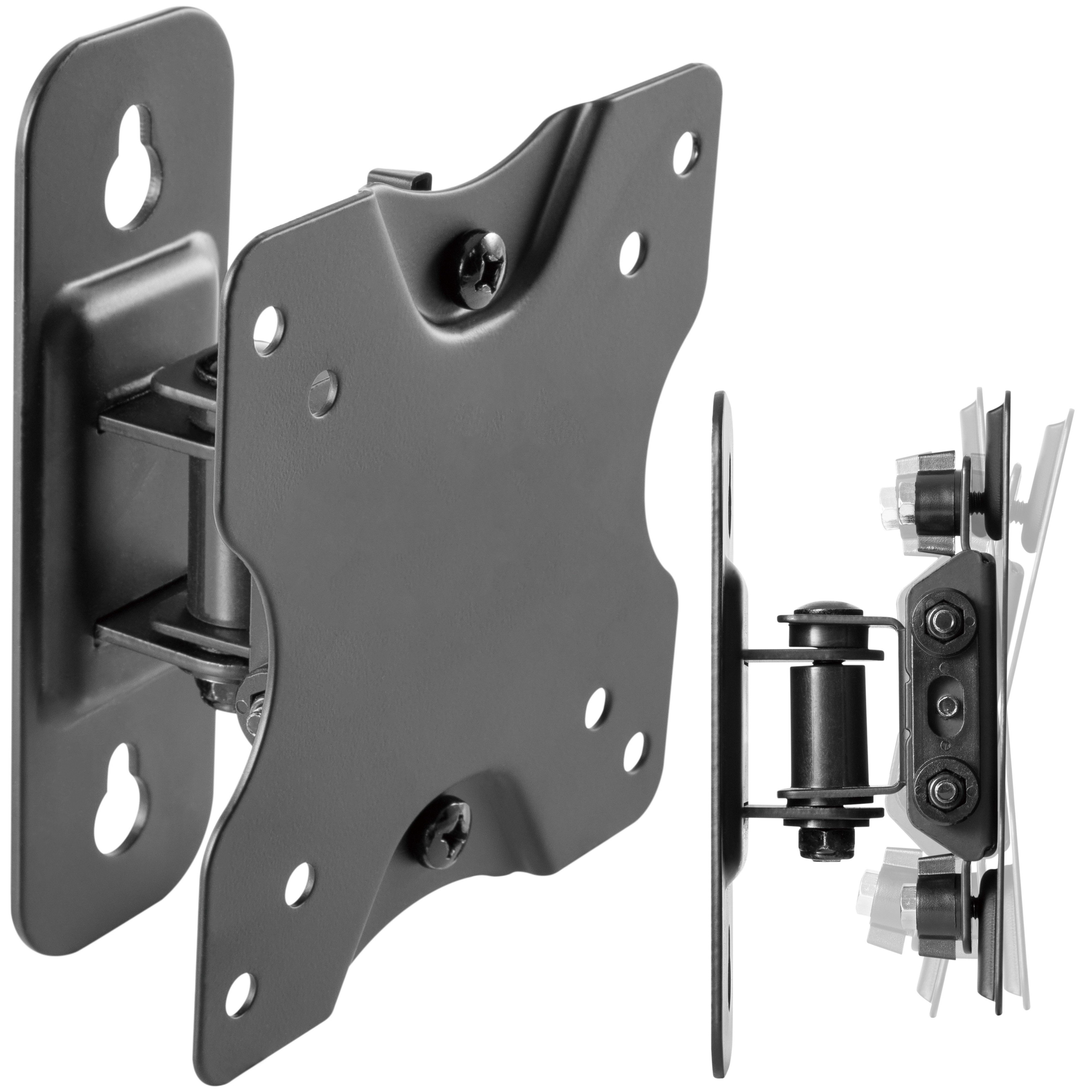 RICOO TV-Wandhalterung Monitor TV Halterung 17" 22" 24" 27" 32" bis 20 Kg schwenkbar S3711, (bis 32 Zoll, VESA 75x75 100x100, 1-tlg., neigbar drehbar 17 Zoll bis 32 Zoll Wandhalterung, bis 10° Neigung, bis zu 30° Schwenkung, Monitor Halter Wand universal)