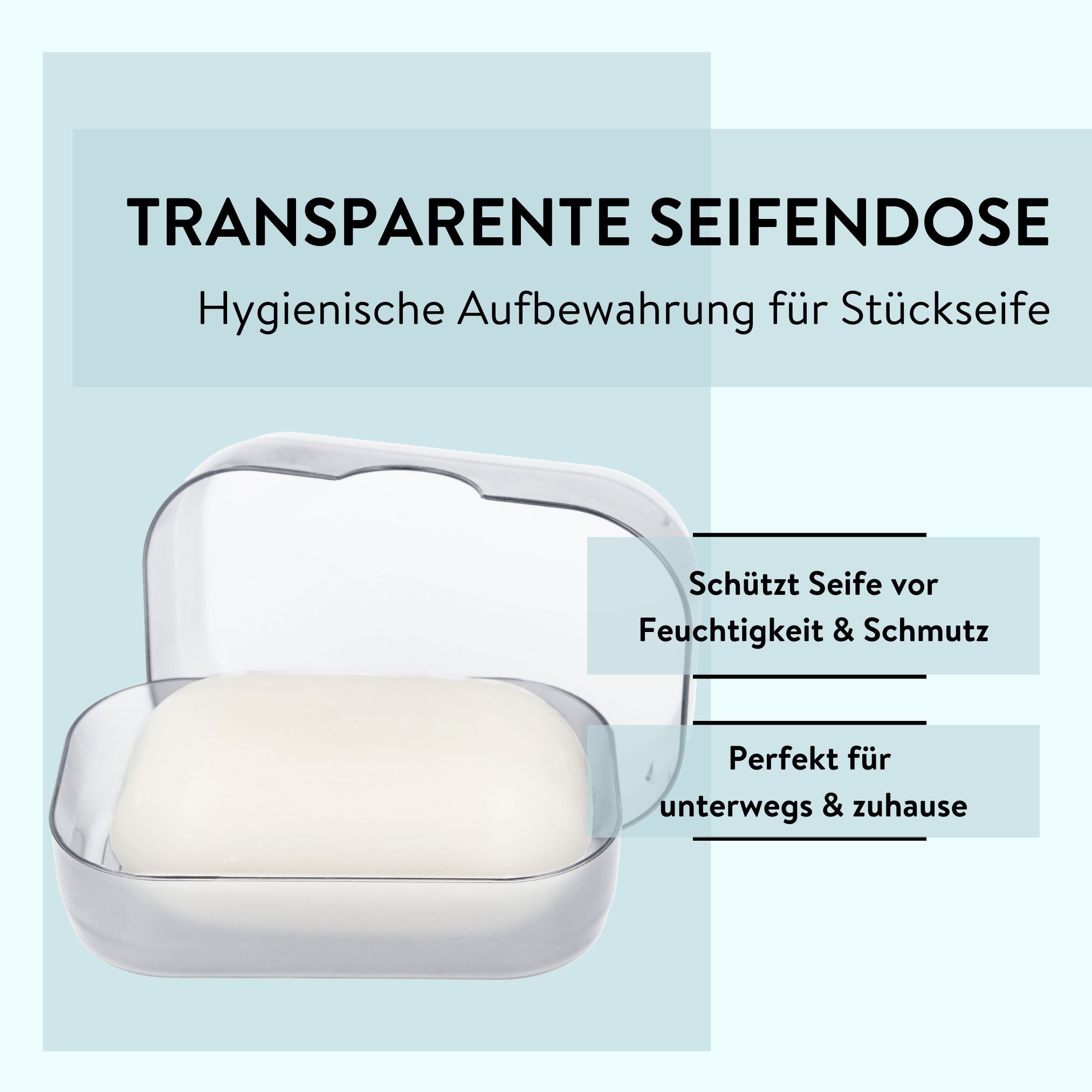 PARSA Beauty Seifenschale Essential Seifendose Flair, hygienischer Begleiter für Reise & Alltag – Bild 3 von 5