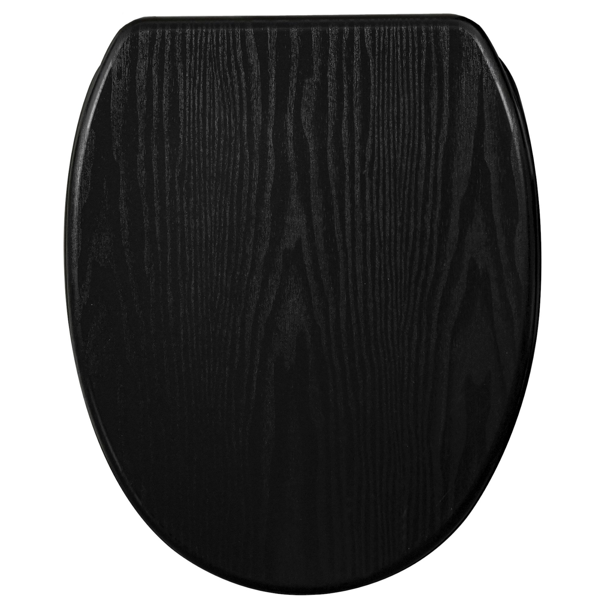 Sanilo WC-Sitz Black Wood mit Absenkautomatik & Quick Release, Premium Toilettendeckel, abnehmbar, leichte Montage von oben