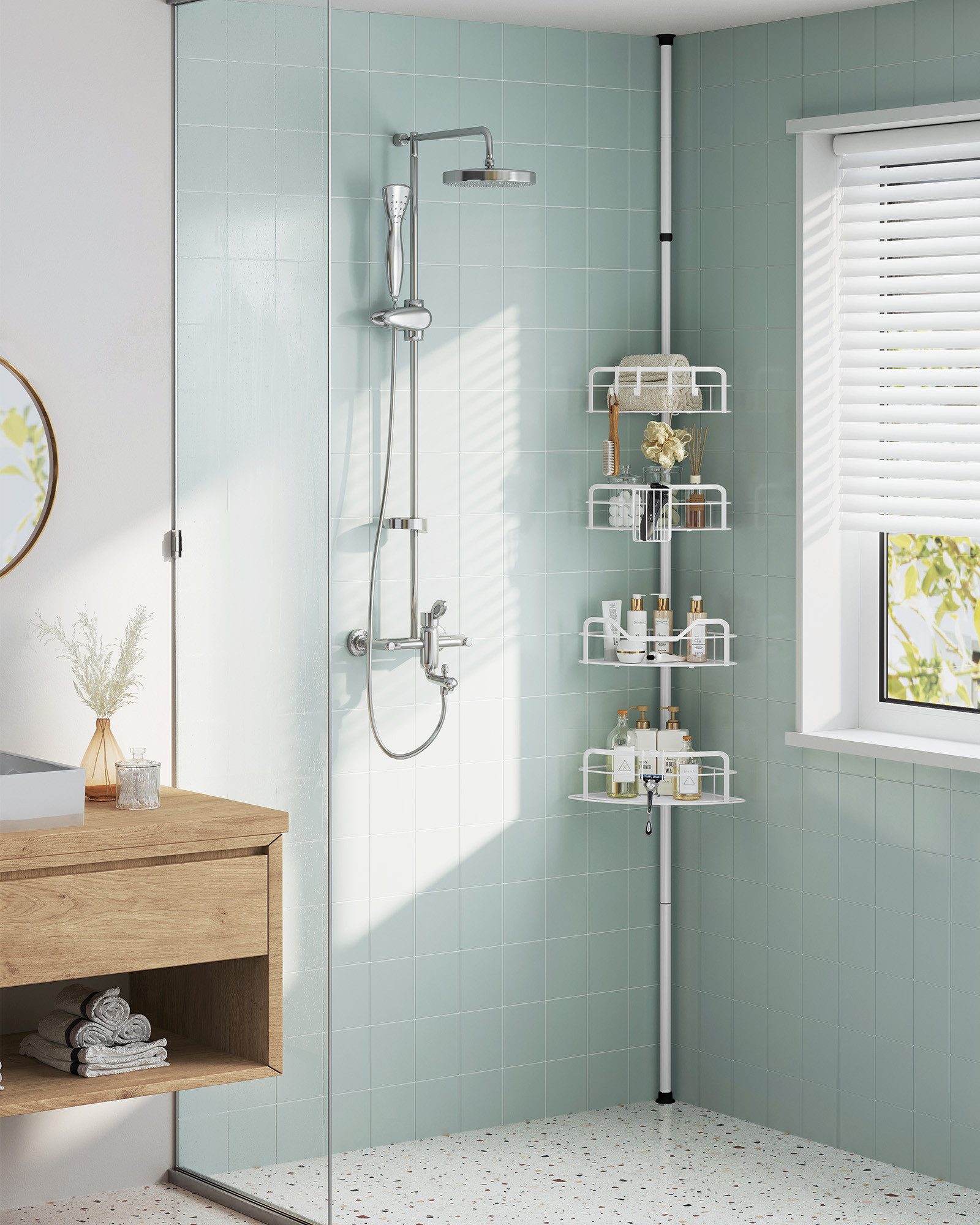 SONGMICS Duschablage, Duschregal, Badregal, Duschablage ohne Bohren, Gesamt günstig online kaufen