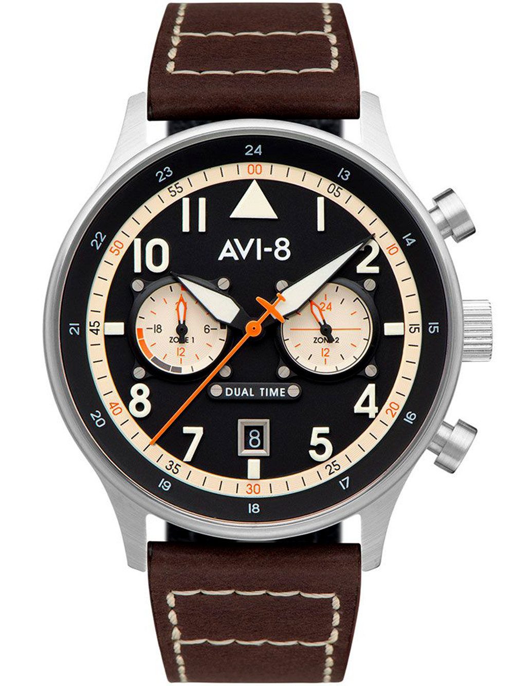AVI-8 Quarzuhr AVI-8 av-4088-01 Carey Dual Time Herrenuhr 44mm 5ATM AVI-8 av-4088-01 Carey Dual Time Herrenuhr 44mm 5ATM