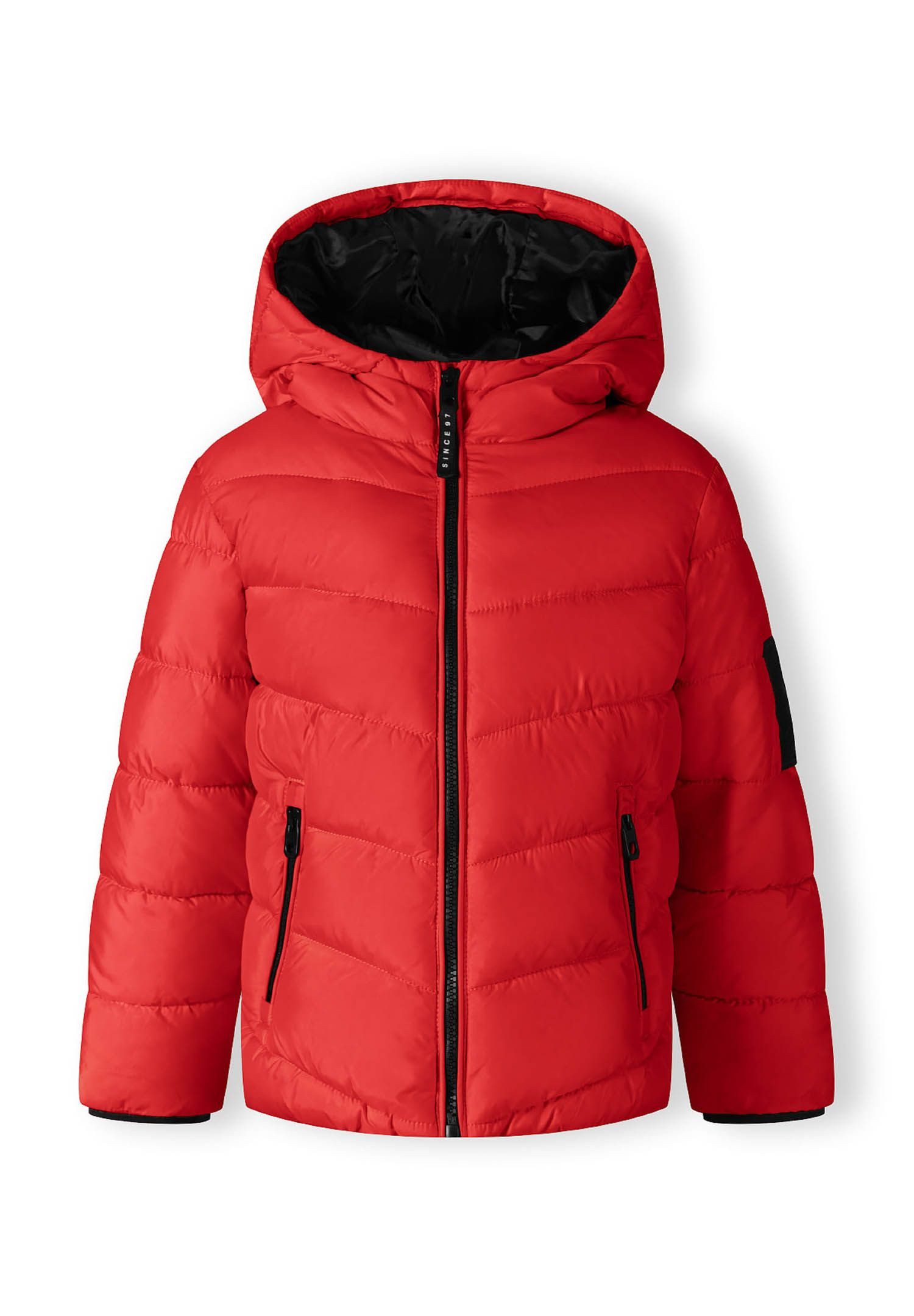 MINOTI Winterjacke Steppjacke mit Kapuze und reflektierendem Print  (2y-14y)