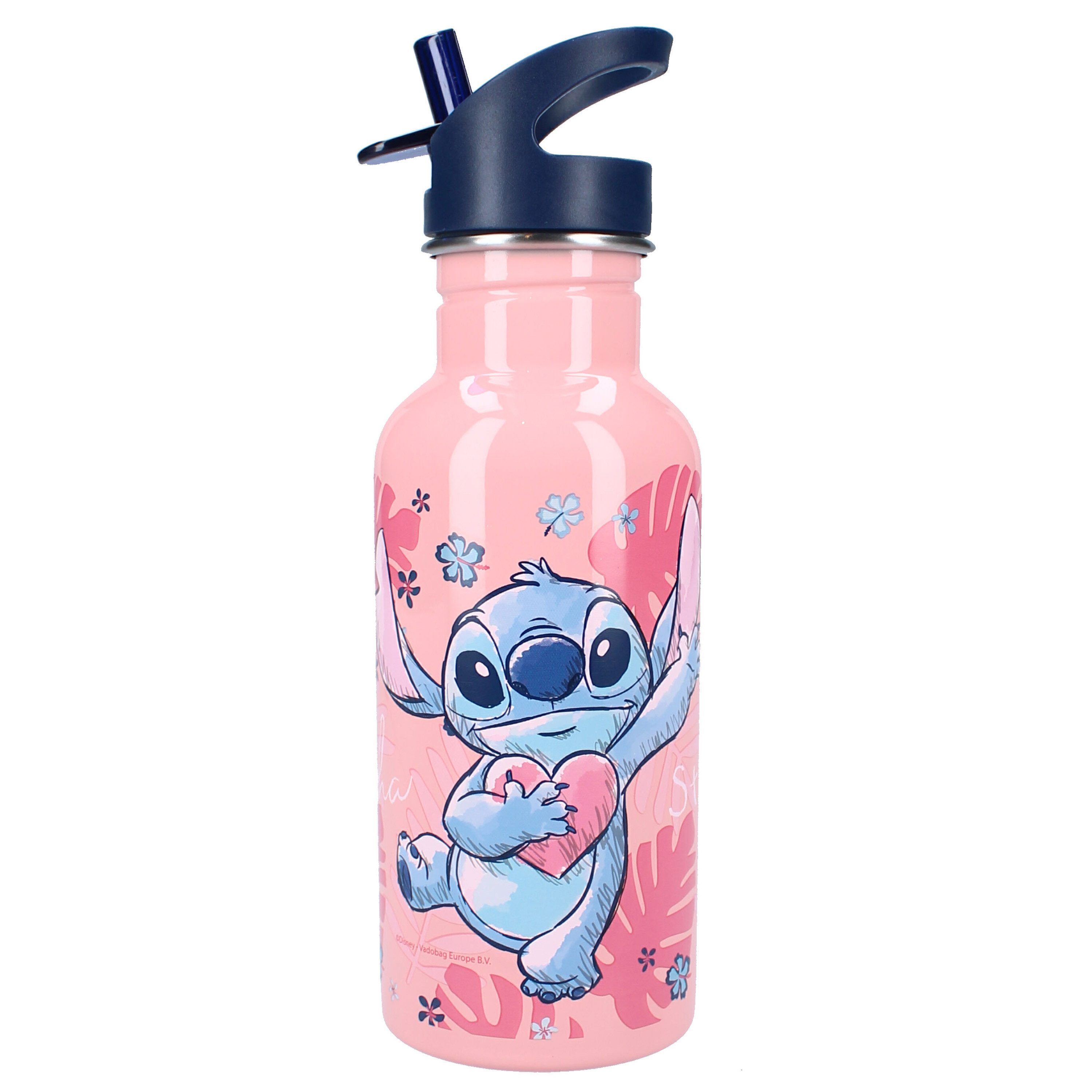 Lilo & Stitch Trinkflasche Trinkbecher Wasserflasche aus Edelstahl 500ml Rosa