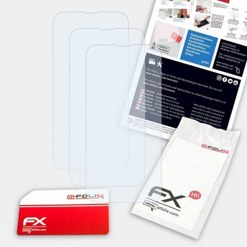 atFoliX Schutzfolie Displayschutz für Apple iPhone 13, (3 Folien), Ultraklar und hartbeschichtet
