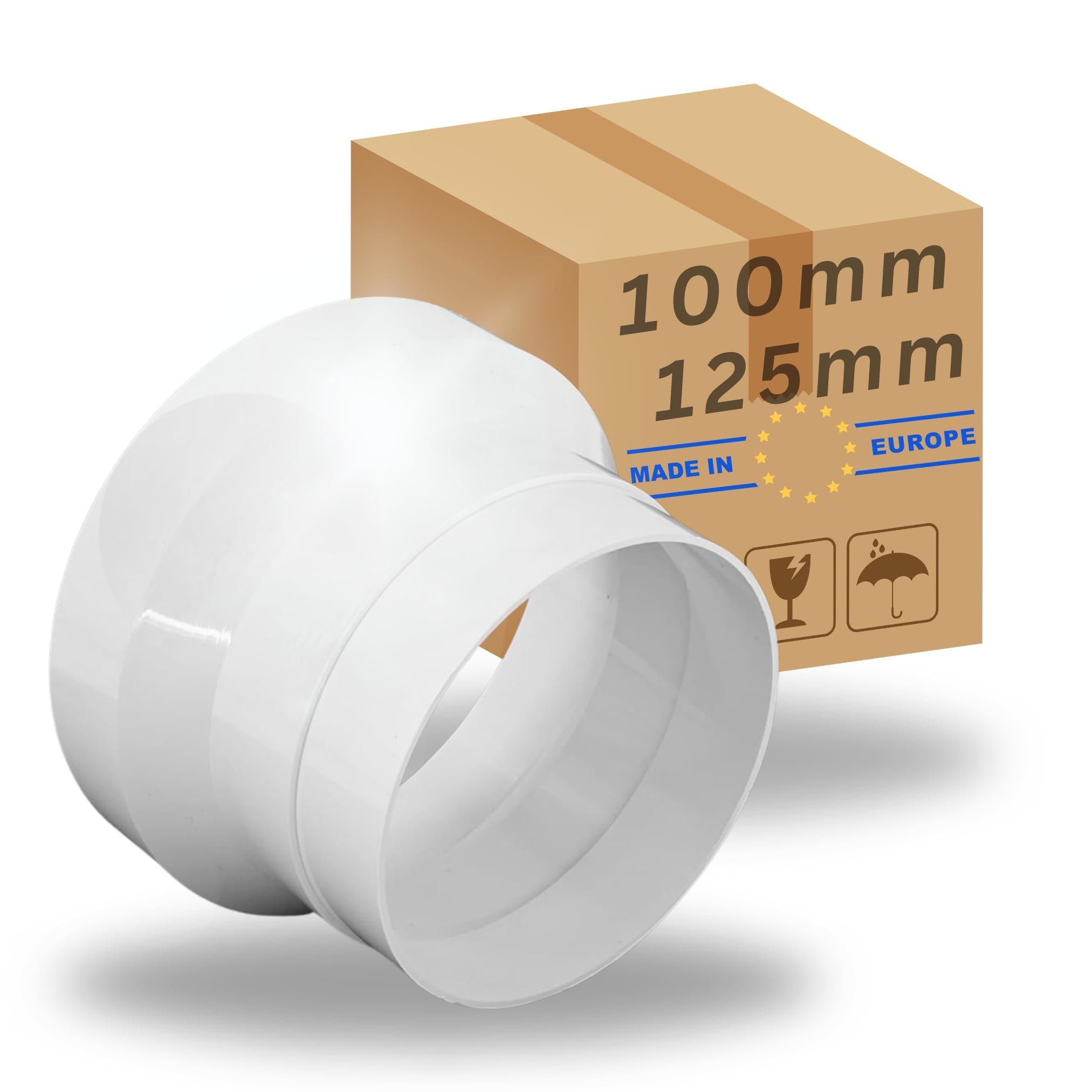 TronicXL Rohr-Reduzierstück Reduzierstück 125 auf 100 mm 100mm Reduzierung für Klimaanlage Abluft, (1-tlg), 100 mm