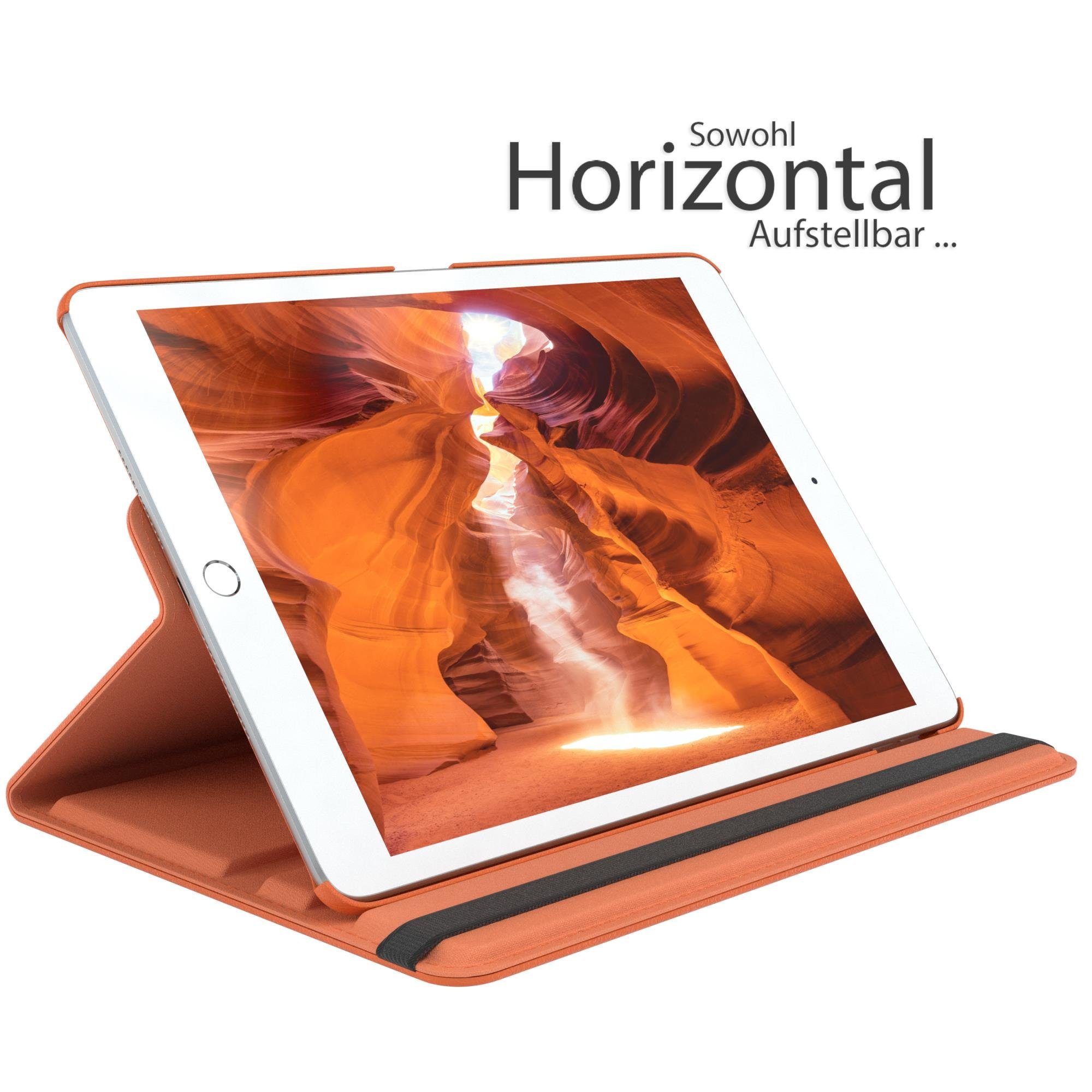 EAZY CASE Tablet-Hülle Rotation Case für Apple iPad 7./8./9. Gen. 10,2 Zoll, Tabletschutz robust magnetisch verstellbar Klappetui mit Deckel Orange – Bild 3 von 5
