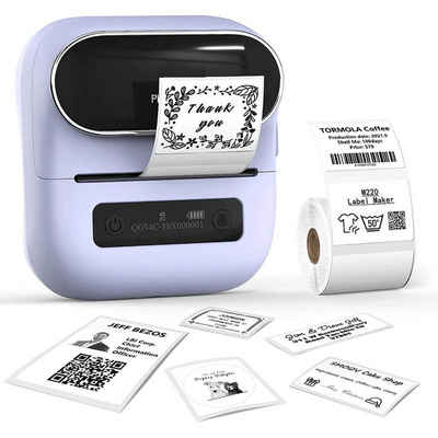 yozhiqu Selbstklebender Thermotransfer-Etikettendrucker,40-mm-Etikettendrucker Etikettendrucker, (tragbarer - Kompakt und vielseitig, unterstützt Android und iOS)