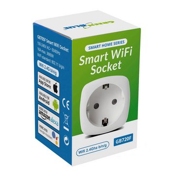 GreenBlue WLAN-Steckdose GB720, max. 3680,00 W, Smart-Life-App mit Sprachsteuerung; Echtzeit-Stromstatistik