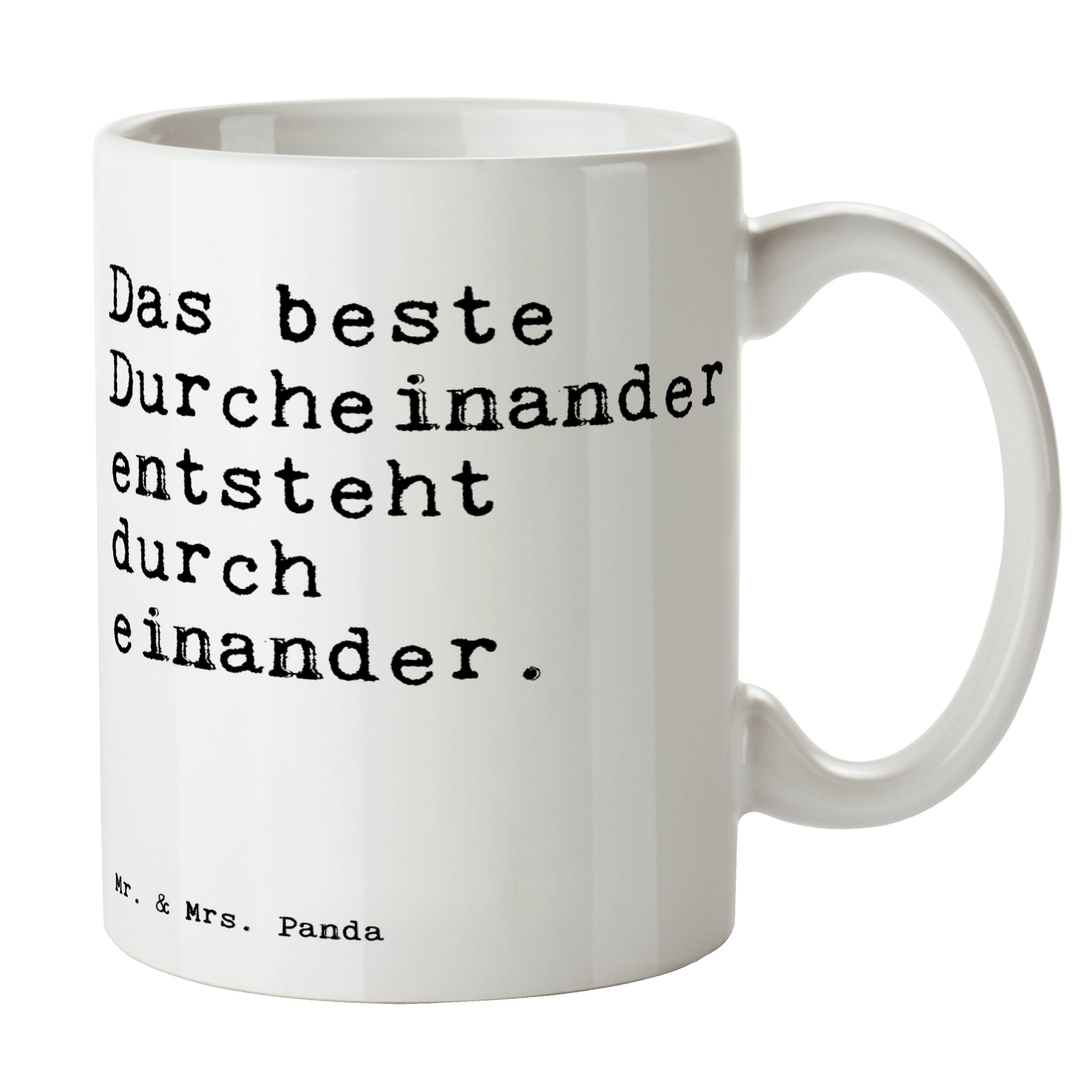 Mr. & Mrs. Panda Tasse »Das beste Durcheinander entsteht... Weiß