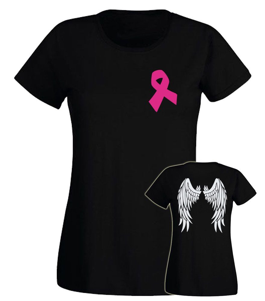G-graphics T-Shirt Damen T-Shirt - Surviving Angel mit trendigem Front- & Backprint, Slim-fit, Aufdruck auf der Vorder- & Rückseite, Spruch/Sprüche/Print/Motiv, für jung & alt
