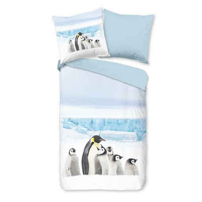Bettwäsche Pinguin, TRAUMSCHLAF, Flanell, 2 teilig, besonders weich und warm